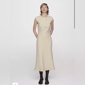 MANGO OPEN-BACK LINEN DRESS